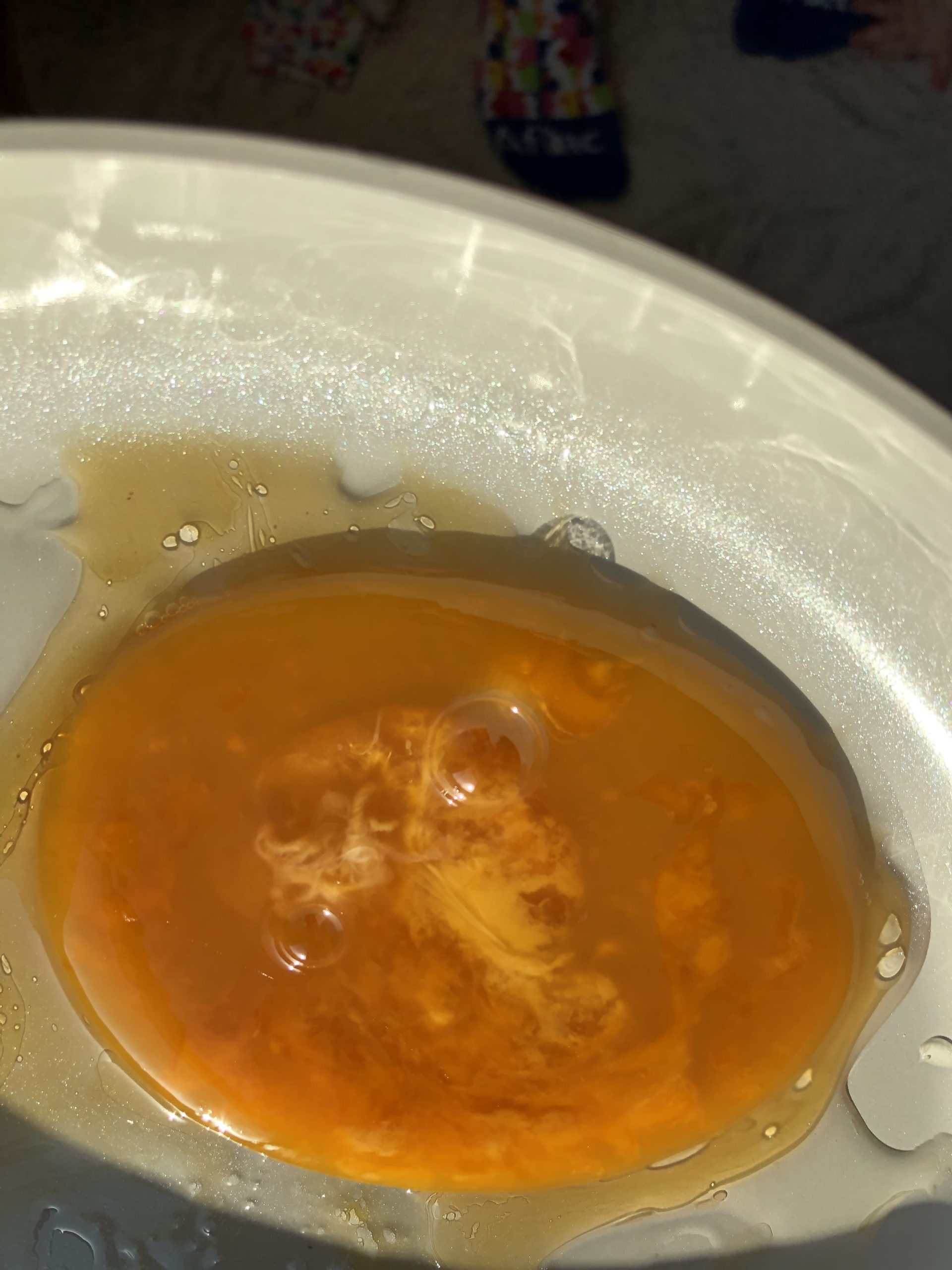 Rotten egg? What's up with this huge, weirdlooking yolk?