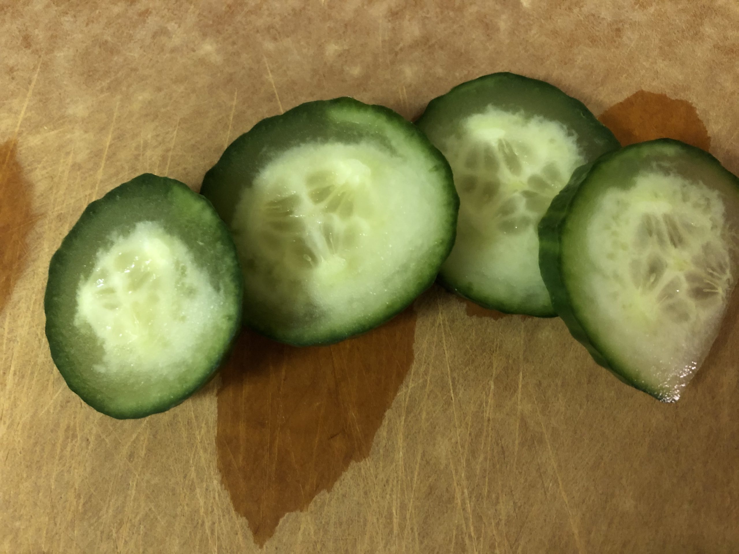 Cucumber with "watersoaked" areas