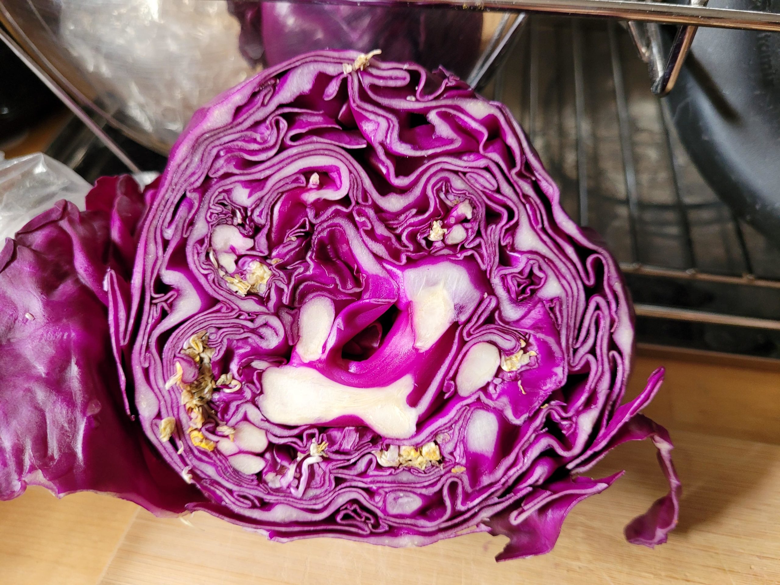 Yellow things in red cabbage