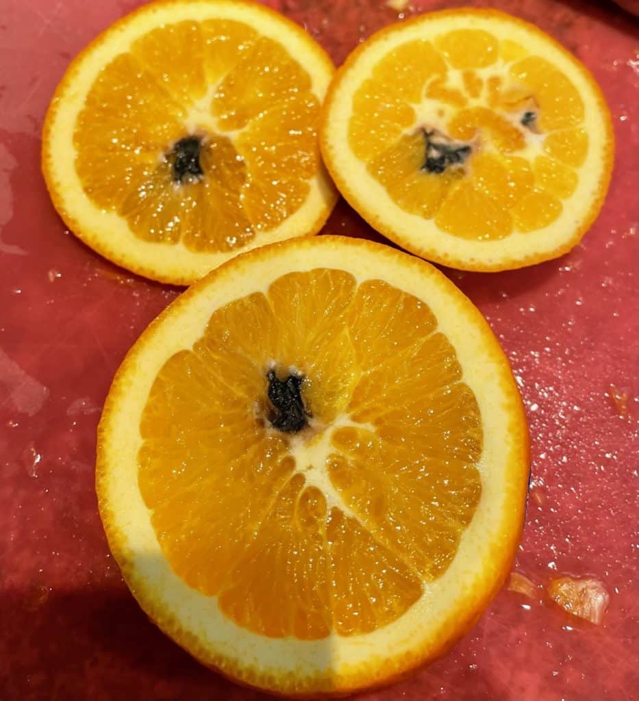 Why is this orange black inside?