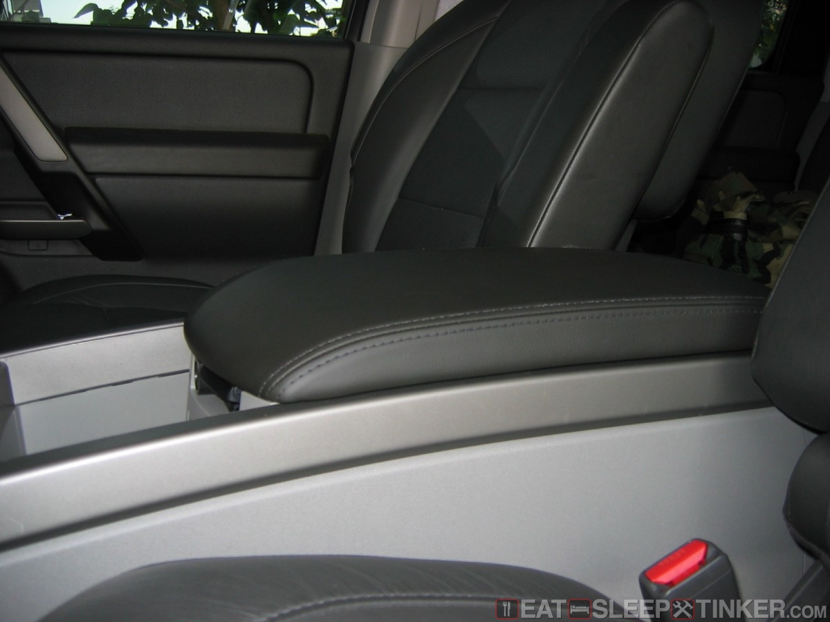 Eat, Sleep, Tinker.Installing an Infiniti QX56 Leather Console Lid in a