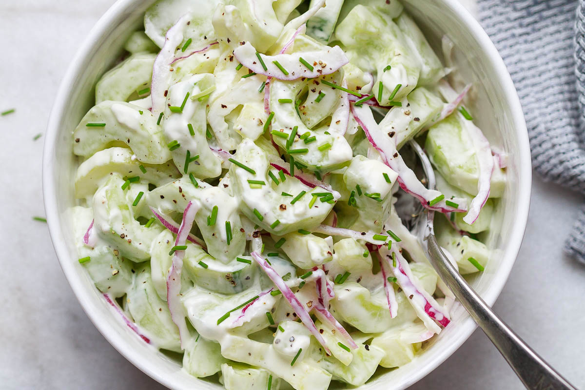 Creamy Cucumber Salad Recipe Healthy Cucumber Salad Recipe — Eatwell101