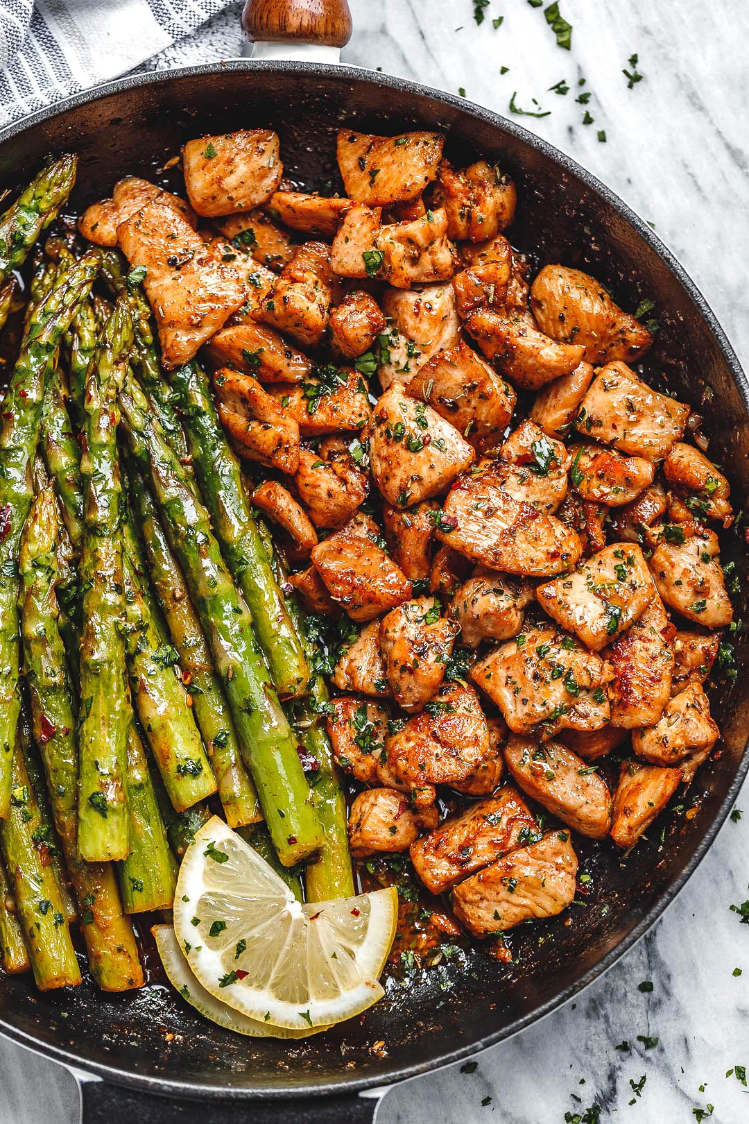 Garlic Butter Chicken Bites and Asparagus Recipe Best Chicken Recipe