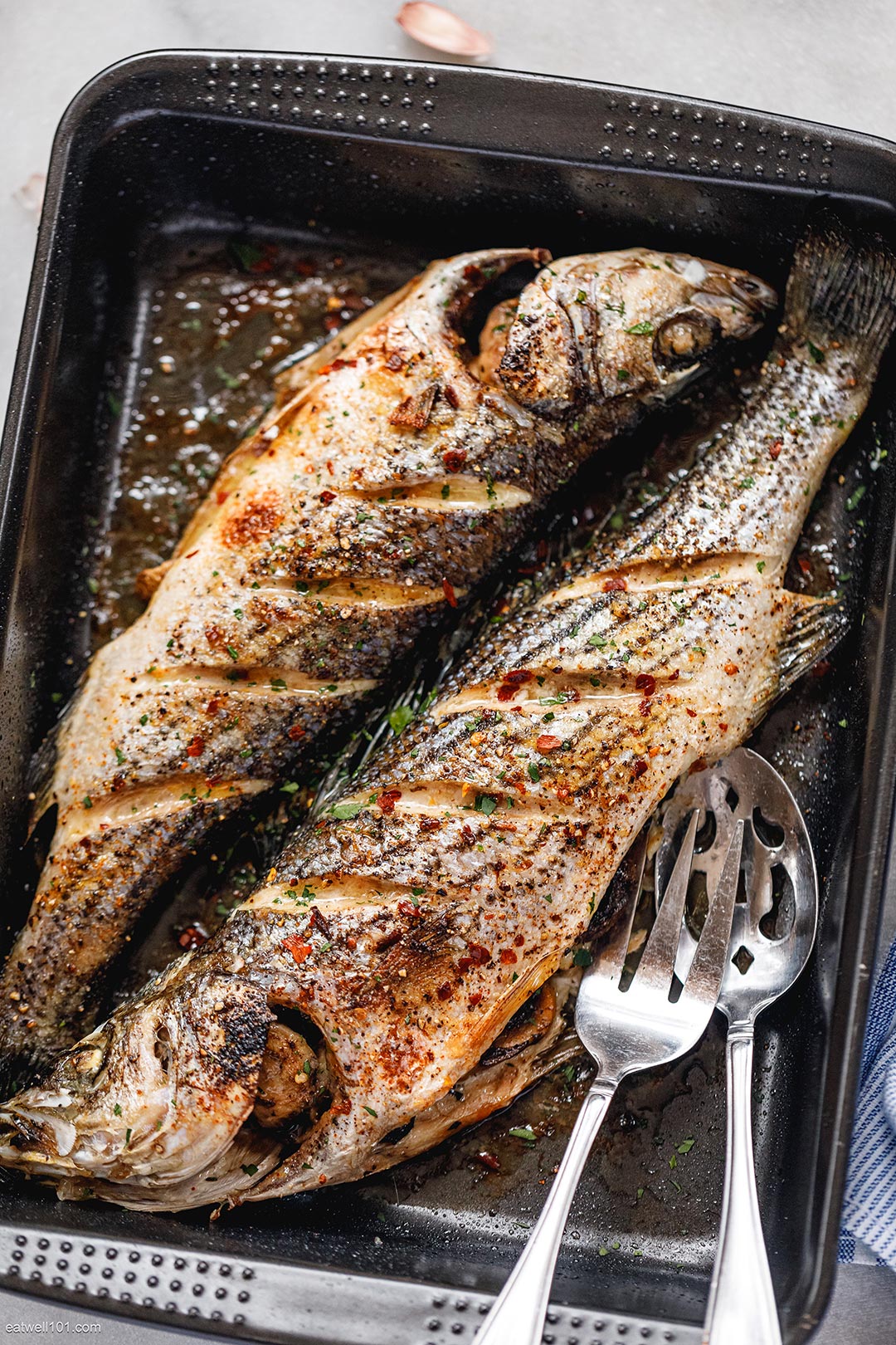 Grilled Stuffed Sea Bass Recipe with Garlic Mushrooms Grilled Sea