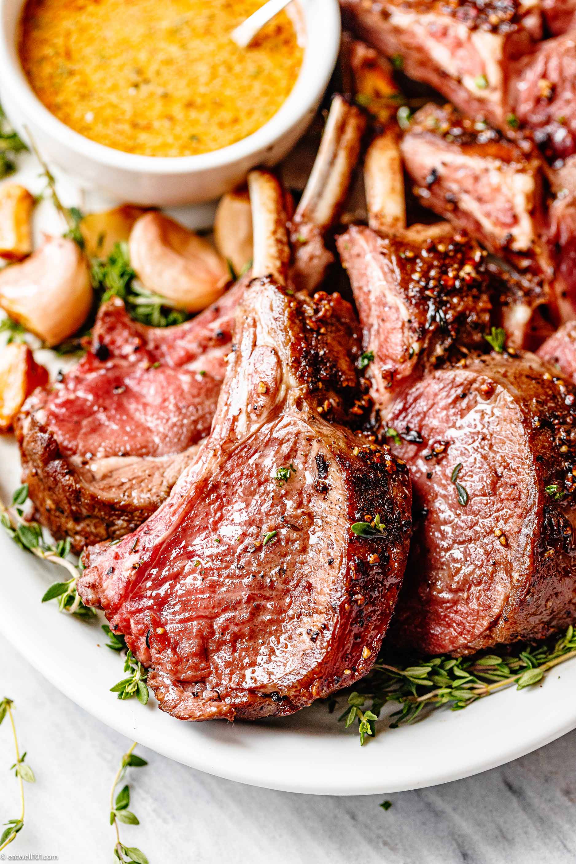 Roasted Rack of Lamb Recipe with Butter Sauce Roasted Lamb Rack