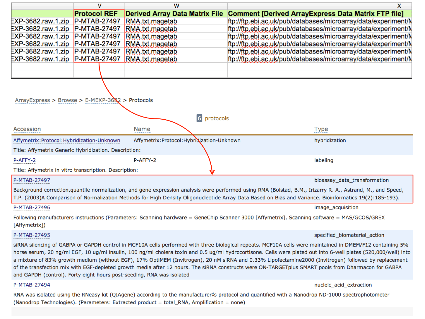 Processed data ArrayExpress