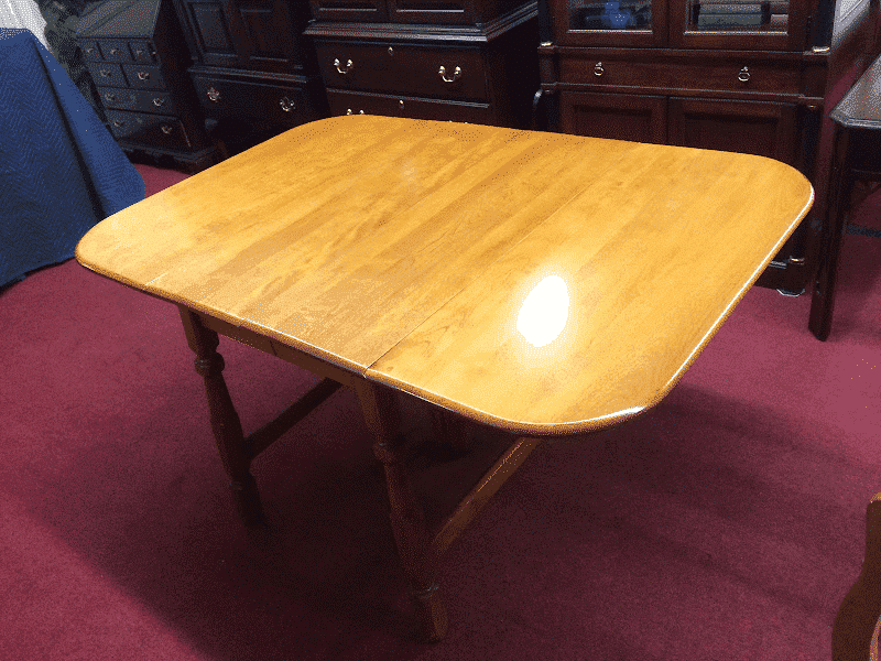 Vintage Drop Leaf Table and Chairs, Solid Maple Furniture