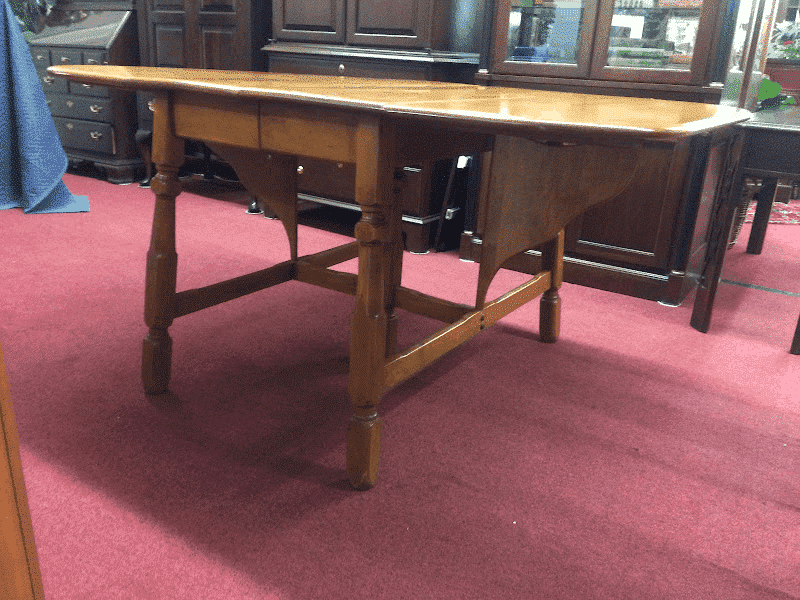 Vintage Drop Leaf Table and Chairs, Solid Maple Furniture