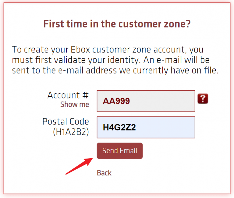 How to create an account in the customer zone EBOX