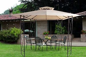 Gazebo da giardino 300x300 in ferro e alluminio con teli laterali colore ecrù. Migliori Gazebo In Ferro Battuto Da Giardino Prezzi Recensioni E Offerte
