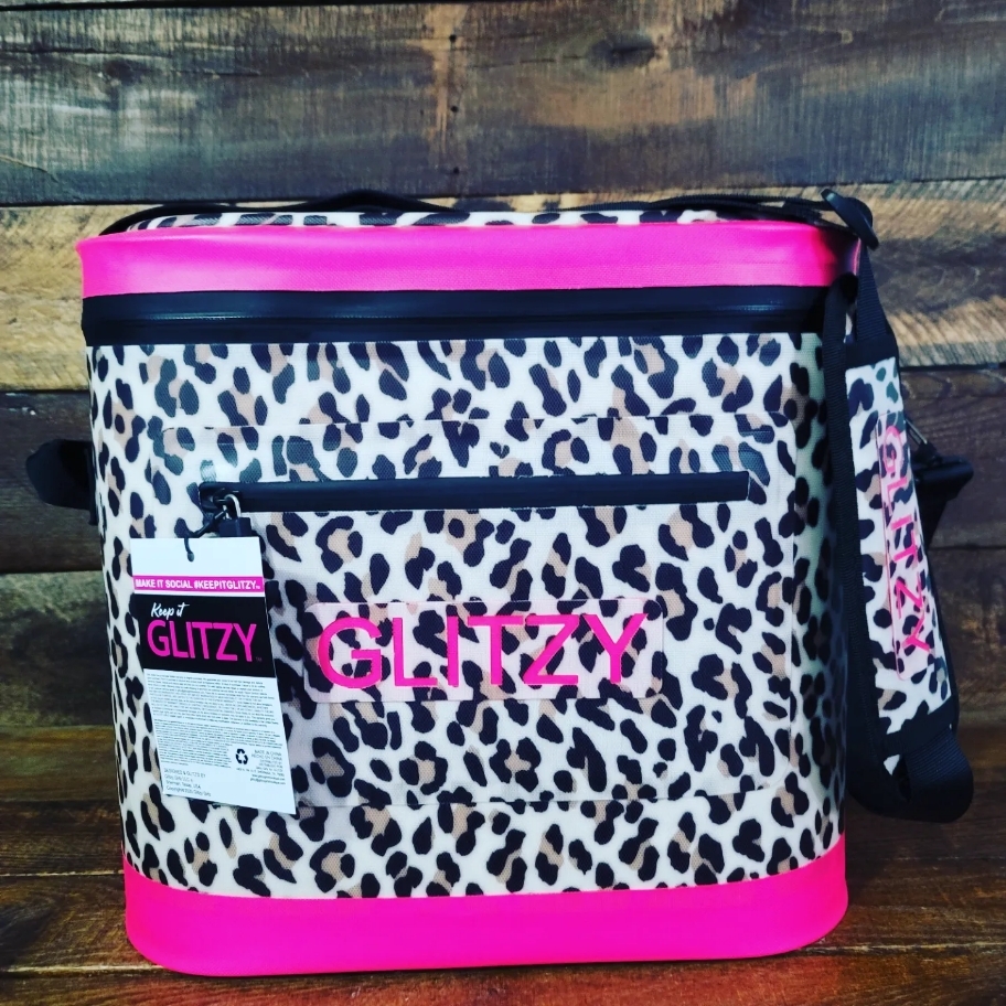 Glitzy Soft Shell Cooler Leopard Pattern. to Eastern Carolina