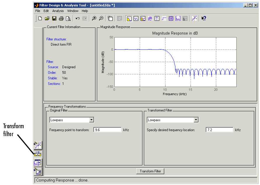 GUI Filter Design and Analysis Tool (Signal Processing Toolbox)