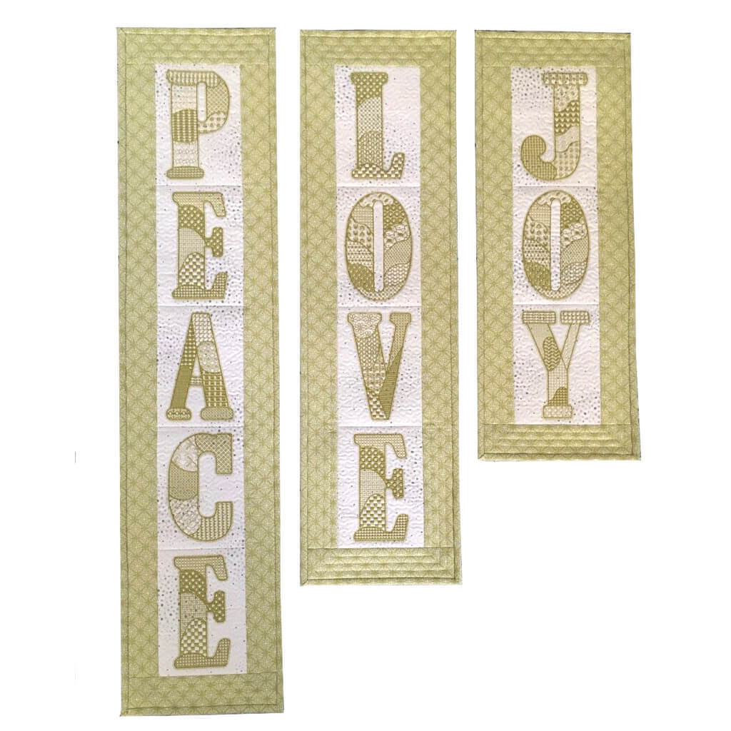 Peace, Love, Joy Quilt Embroidery Project Download HoopSisters