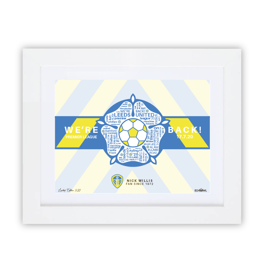 Limited Edition "Leeds Rose" Personalised Framed Print Echo Owl