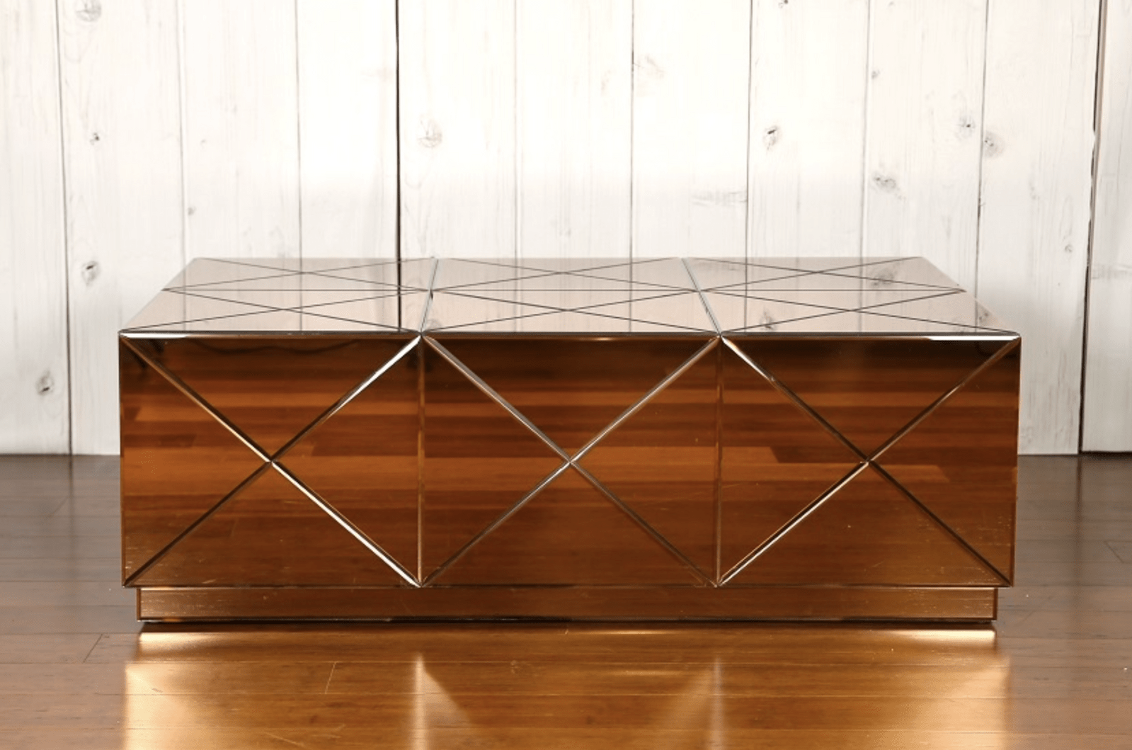 Cellar Rose Gold Mirrored Coffee Table Living Room Furniture Brisbane