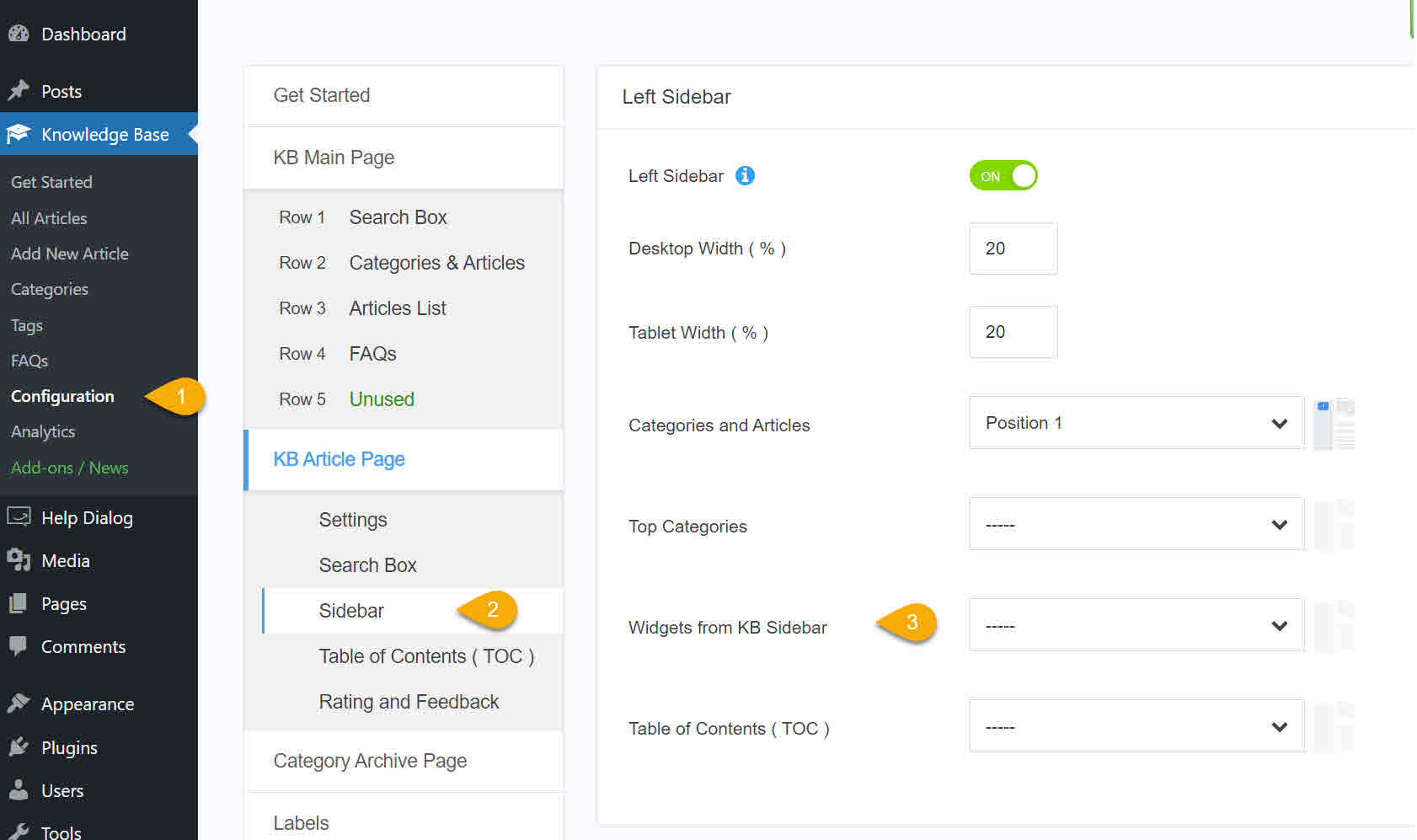 Article Sidebars Echo Knowledge Base