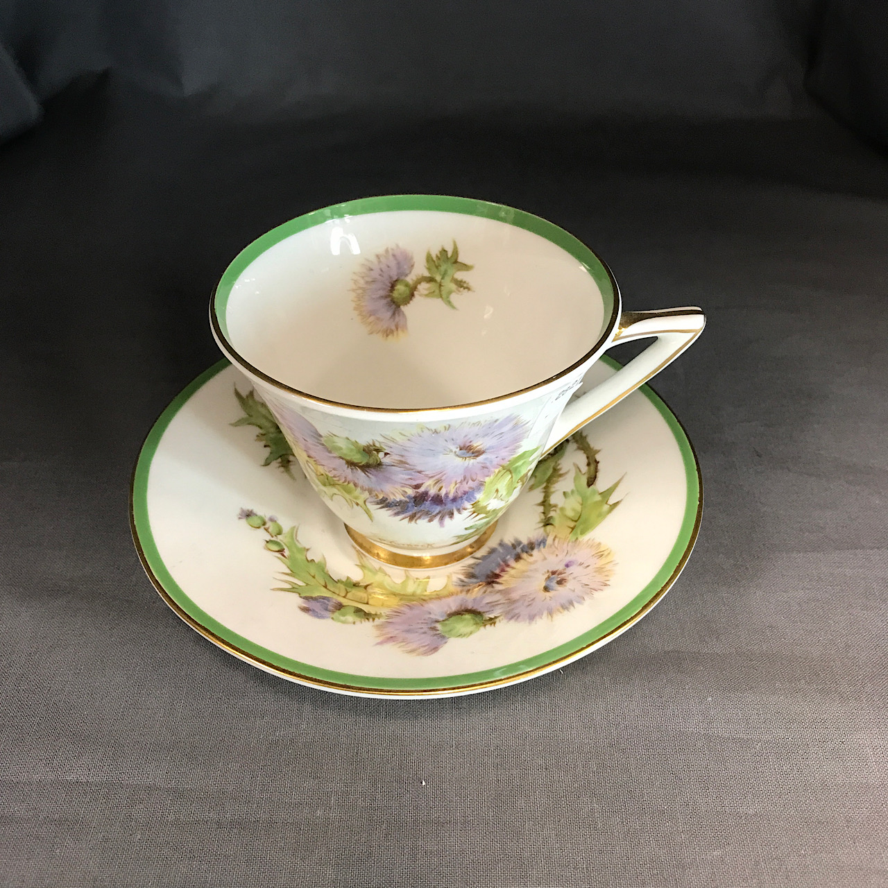Royal Doulton Glamis Thistle Cup and Saucer (Deco Style) Echo's China