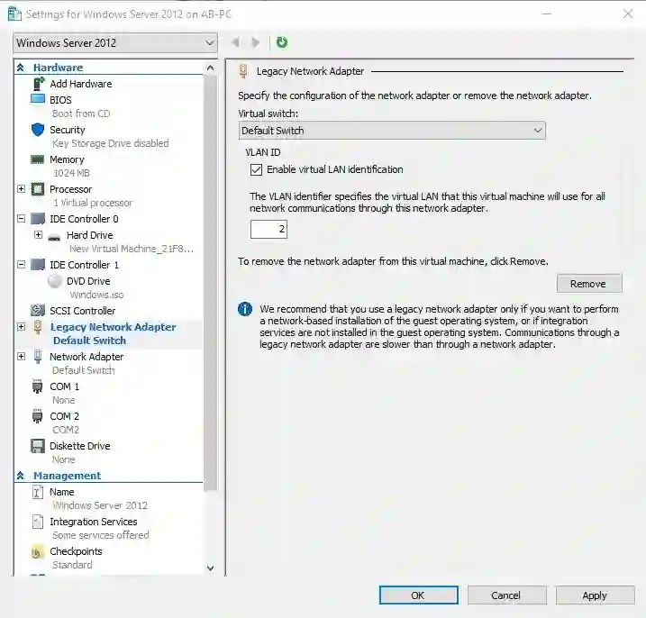 How to connect two virtual machines in HyperV