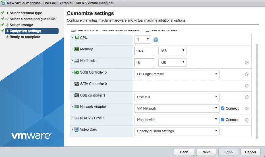 How to Create a New Virtual Machine on VMware ESXi
