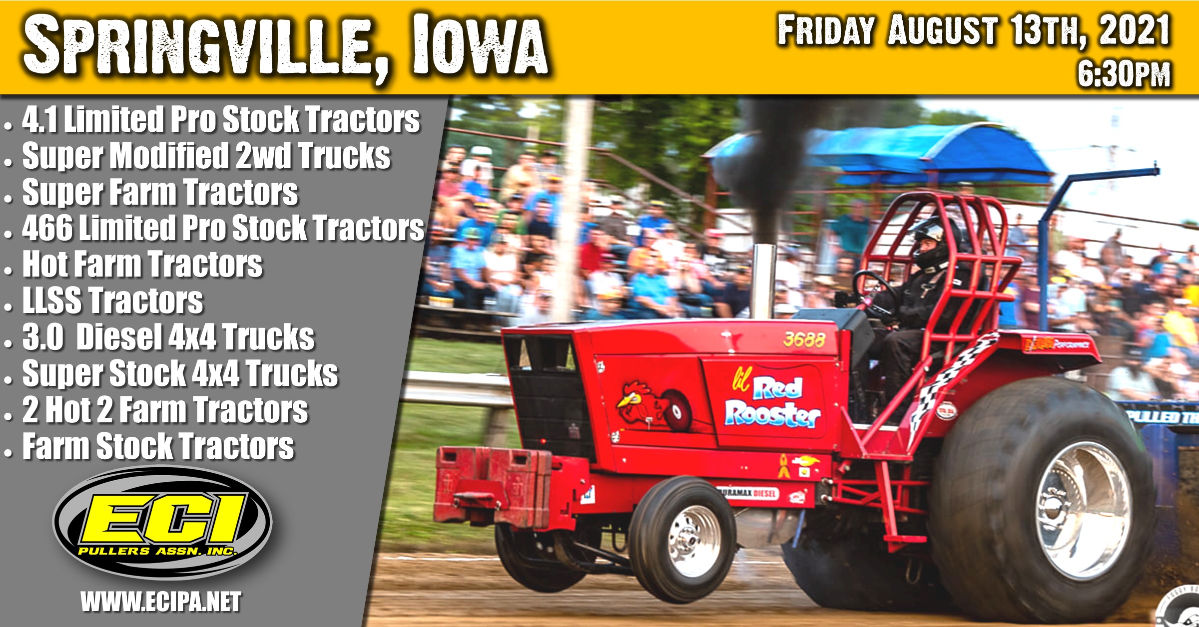 ECIPA Event Springville Tractor Pull August 13th, 2021.