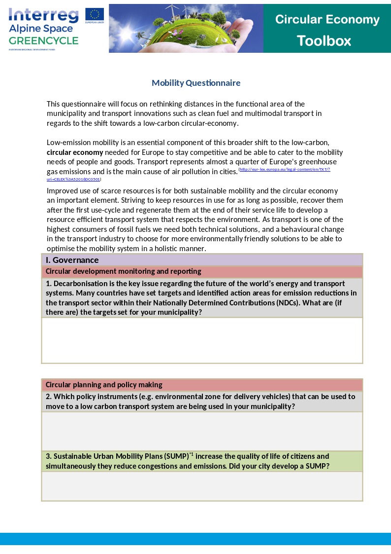 Mobility Questionnaire
