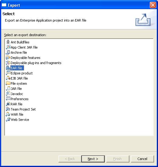 test plan Exporting a EAR module.