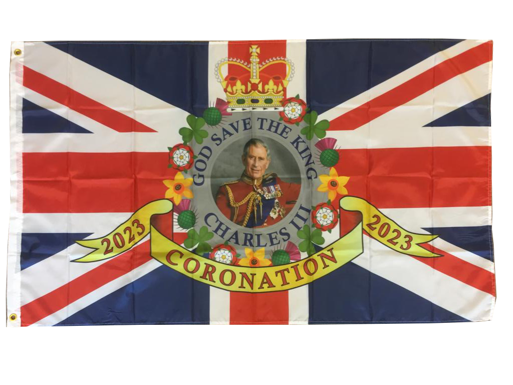 King Charles III Flag Coronation Gold EclipseFlags