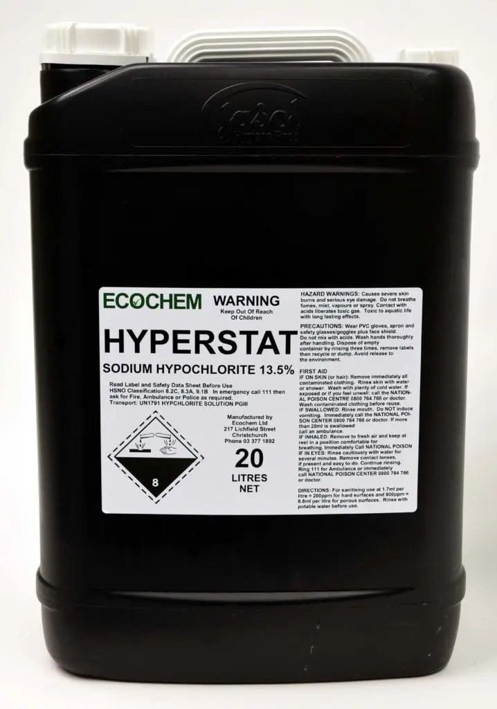Hyperstat Sodium Hypochlorite 135g/l Ecochem Limited