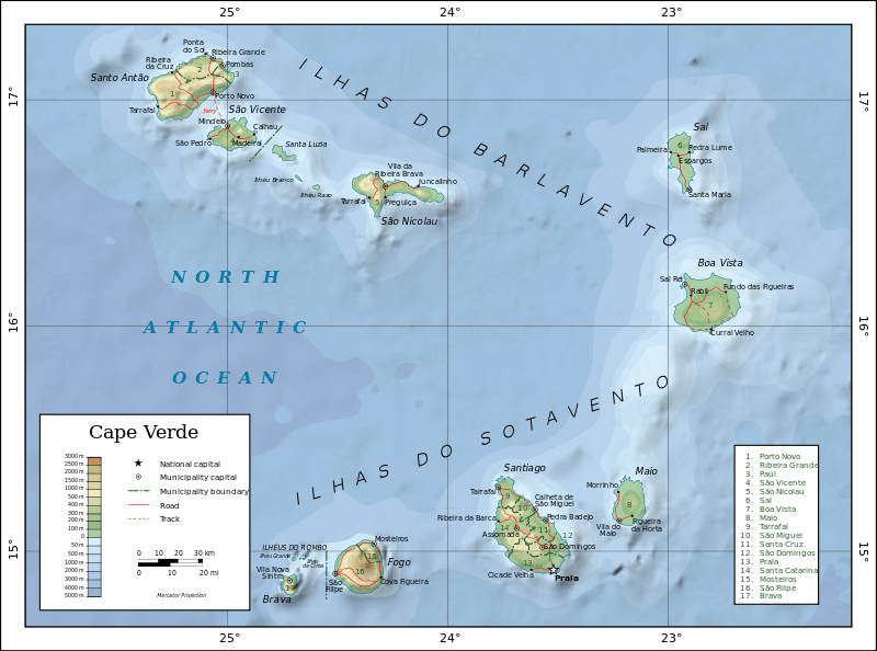Kapverdische Inseln Karte KapverdenInfo Eco Dive School Cabo Verde