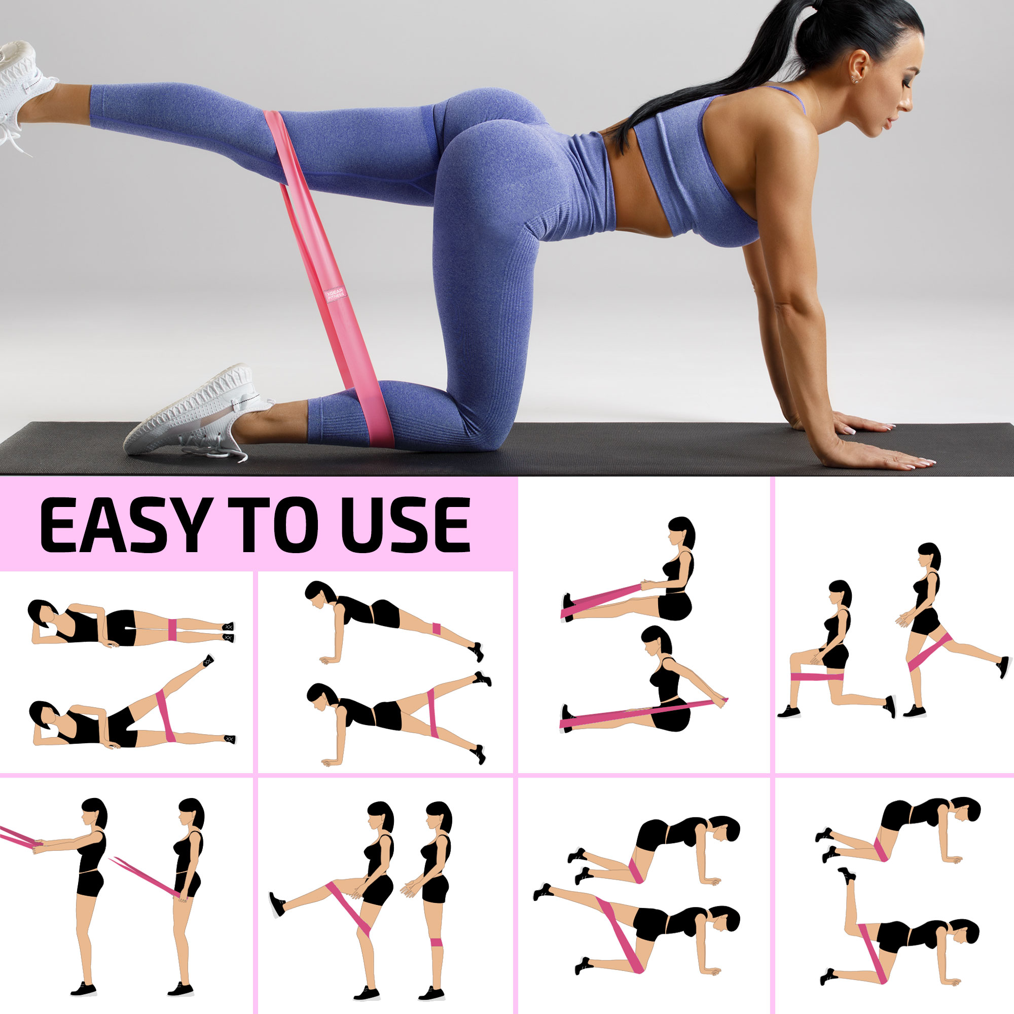 Butt and Hip Exercise Bands for Women Best for Pilates Yoga Resistance