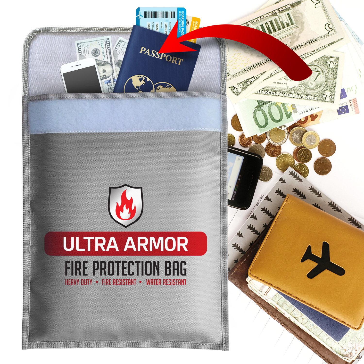 Fireproof Document Bag Fireproof Bag for Documents Water Reistant