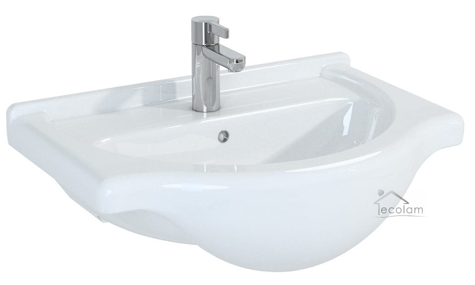Badmöbel Waschbecken 50 cm + Unterschrank stehend Türen Füßen optional