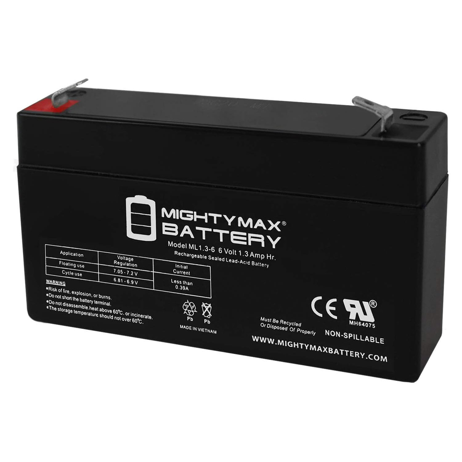 6V 1.3Ah REPLACEMENT BATTERY FOR GE Simon 6001012 Alarm Battery