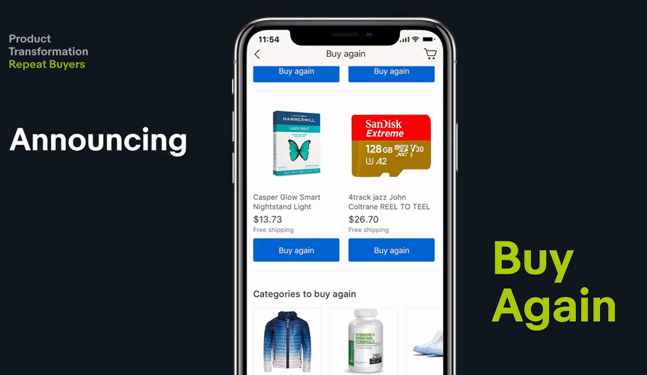 eBay Launches Buy Again Feature and Enhanced Search