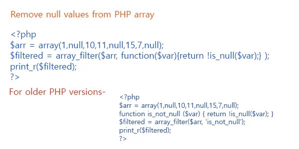 Remove null values from PHP array
