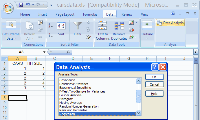 EXCEL 2007 Basics: Access and Activating Data Analysis Add-in
