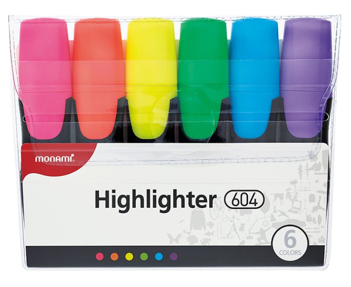 Monami Highlighter 6 Pack Econo Office & School Supplies Ltd