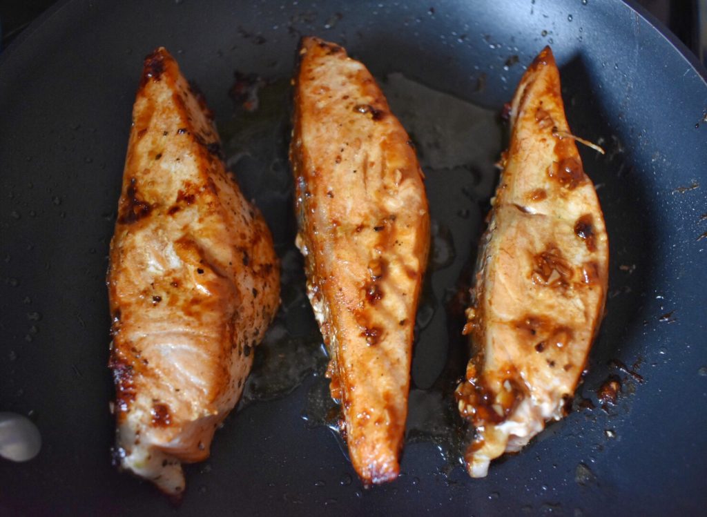 Here The Easy Way to Cook Pan Seared Salmon with Soy Ginger Glaze