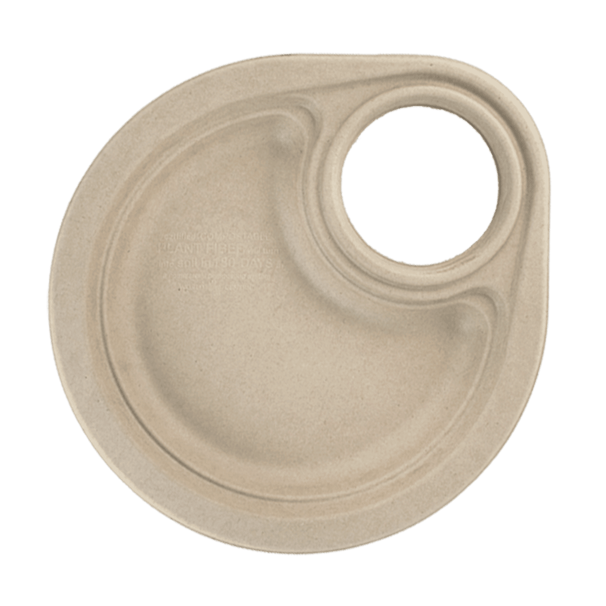 9" Party Plate with Cup Holder (400/case) Sustainable Food Packaging