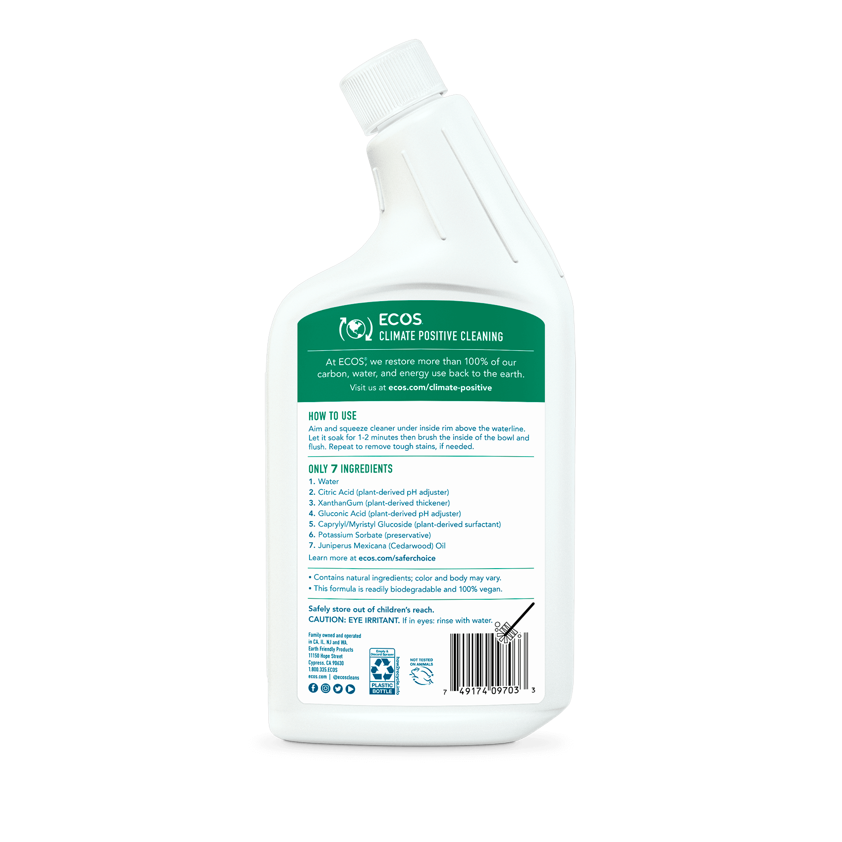 EcoConscious Toilet Cleaner With Septic Safe Formula ECOS®