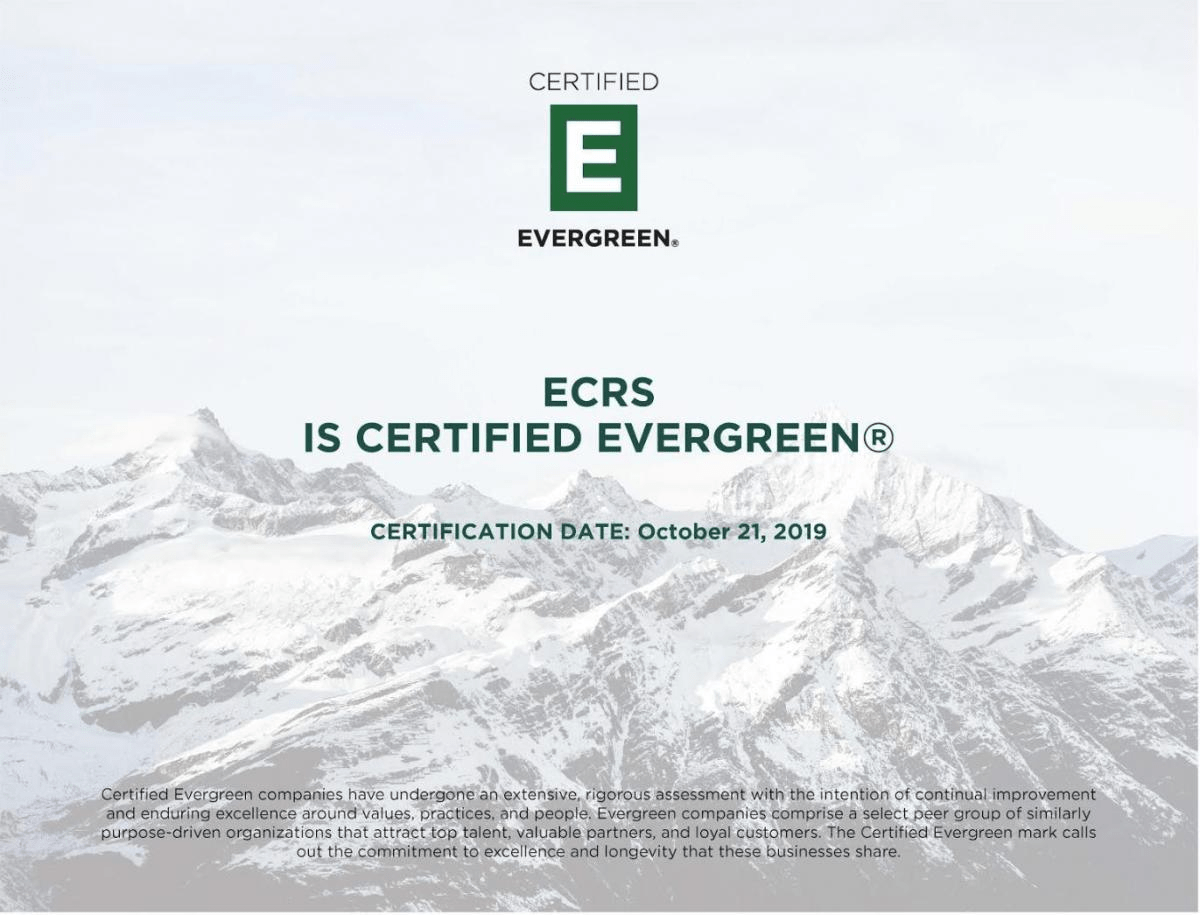 ECRS Achieves Certified Evergreen Company Status ECRS