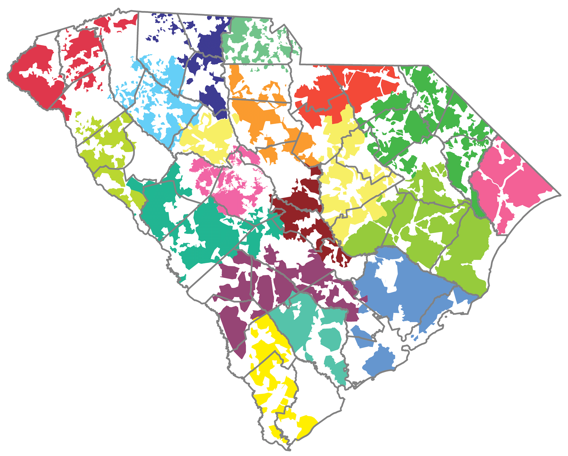 S.C. Coops Map Electric Cooperatives of South Carolina