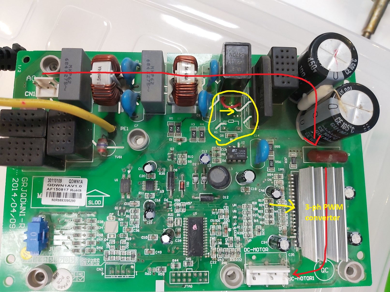 Inspecting split AC control board not running the fan Forum for