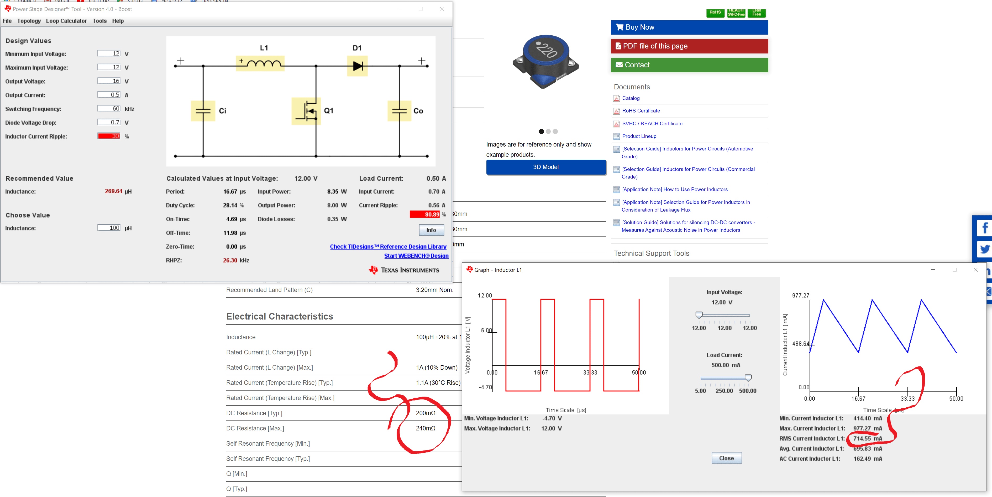 Inductor core loss calculator is wrong? Forum for Electronics