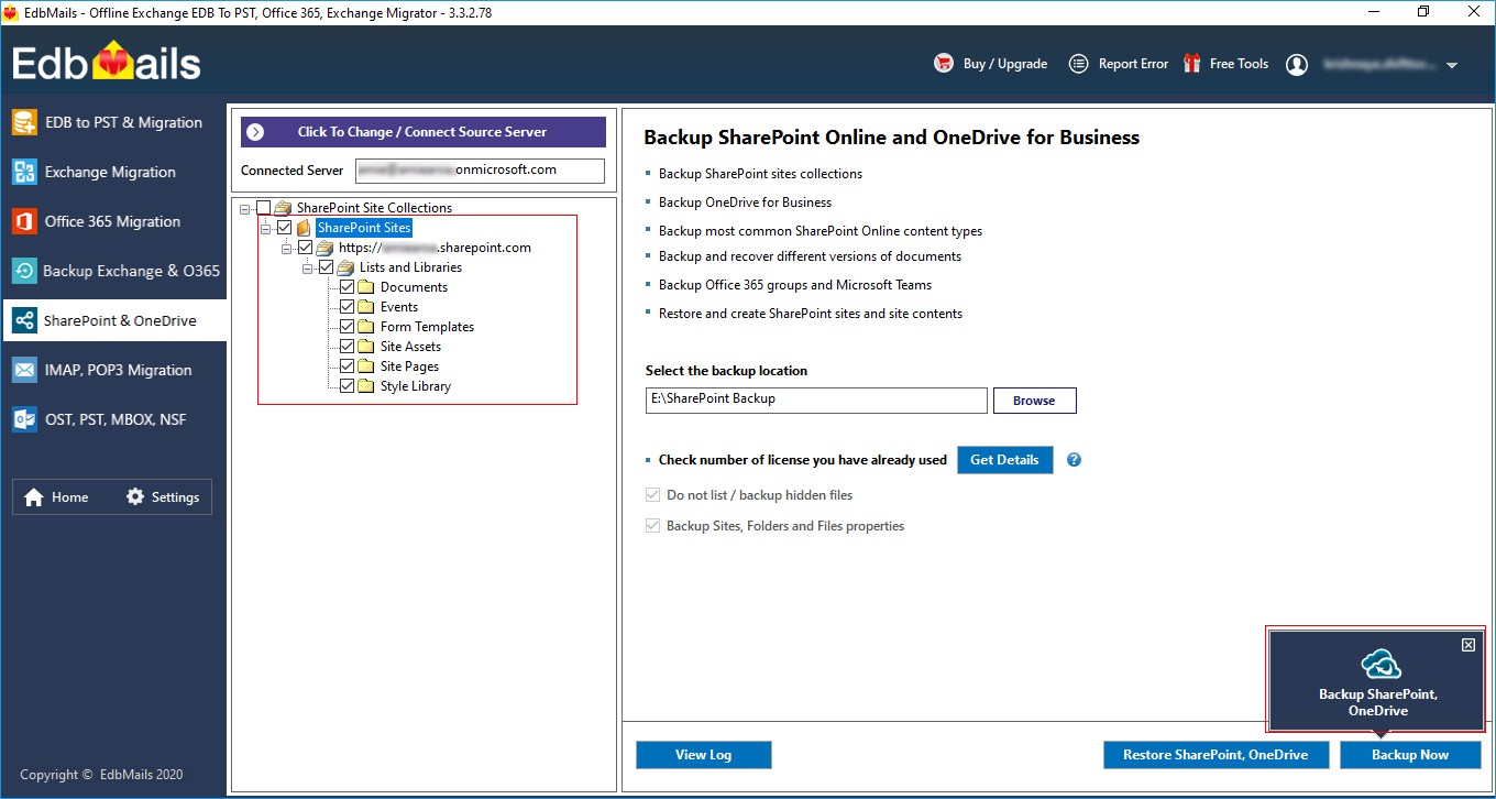 how to backup sharepoint online site