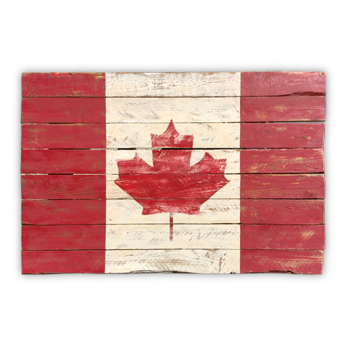 Canada Vintage Wooden Flag Canadian Maple Leaf Flags