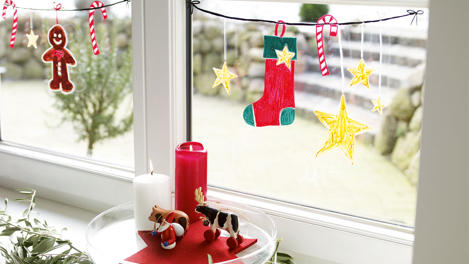 Fensterbilder im Winter Ideen edding