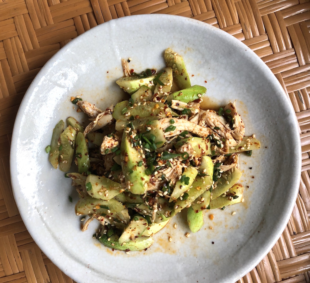 ThaiYunnan Style Cucumber and Chicken Salad (Yam Dtaengkwa Gai Jeen