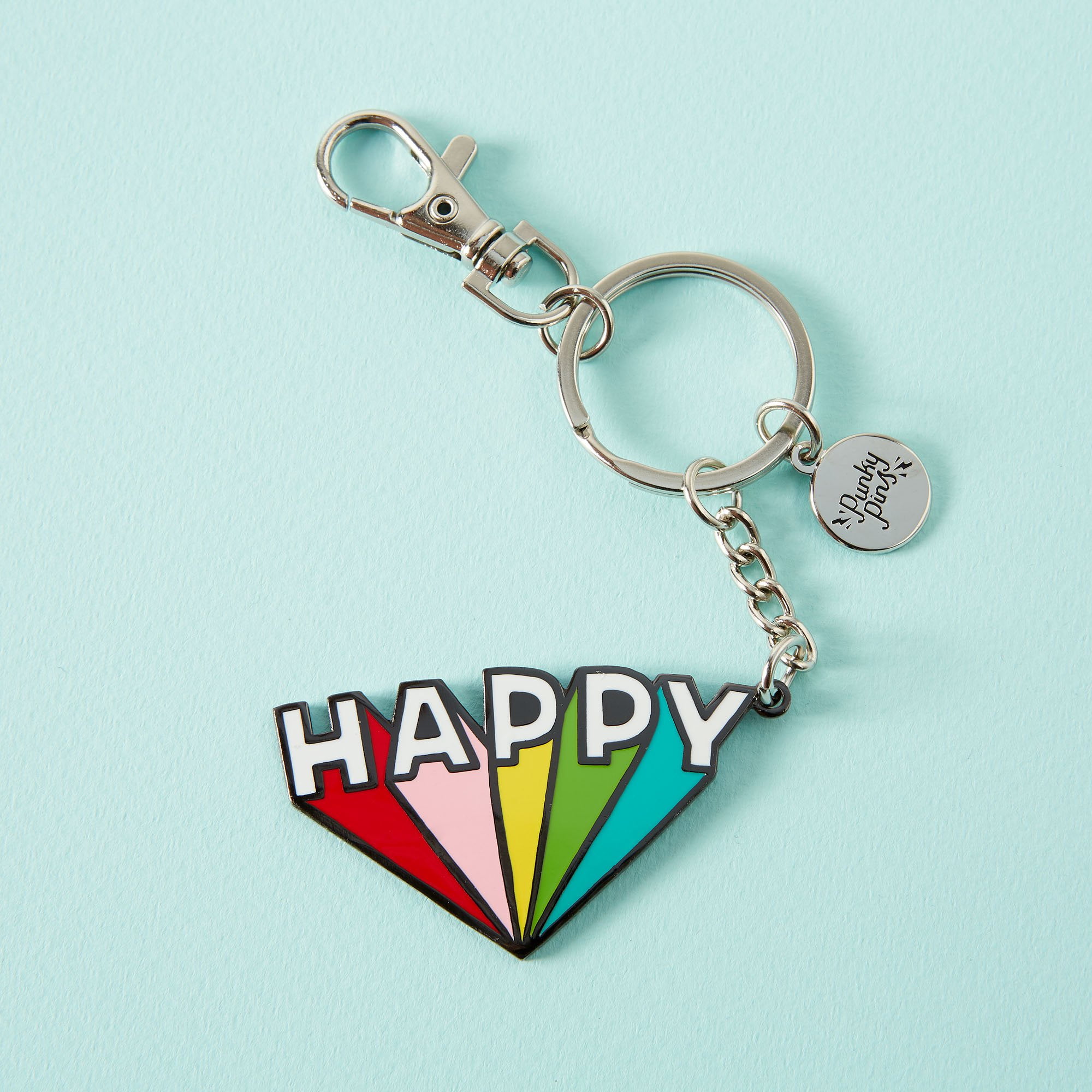 Happy Enamel Keyring The Red Door Gallery