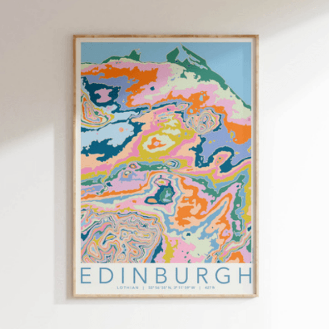 Edinburgh Topography A4 print The Red Door Gallery